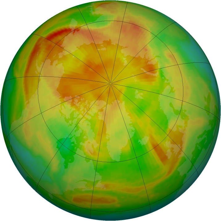 Arctic ozone map for 16 May 2001